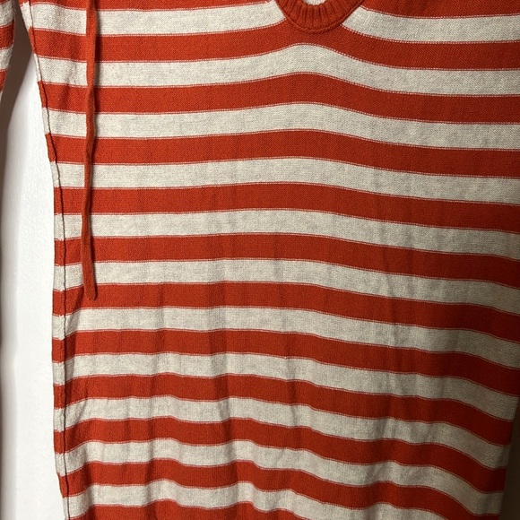 American Eagle Outfitters Y2K Orange and White Striped Sweater - Picture 2 of 4